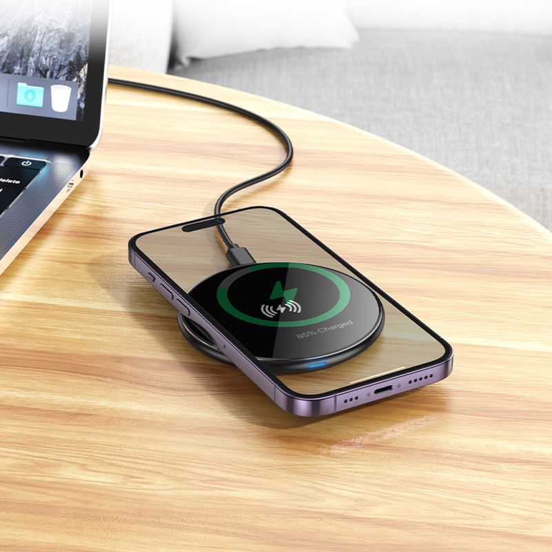 BOROFONE BQ36 Juniper Desktop Ultra-Thin Wireless Fast Charger - Black