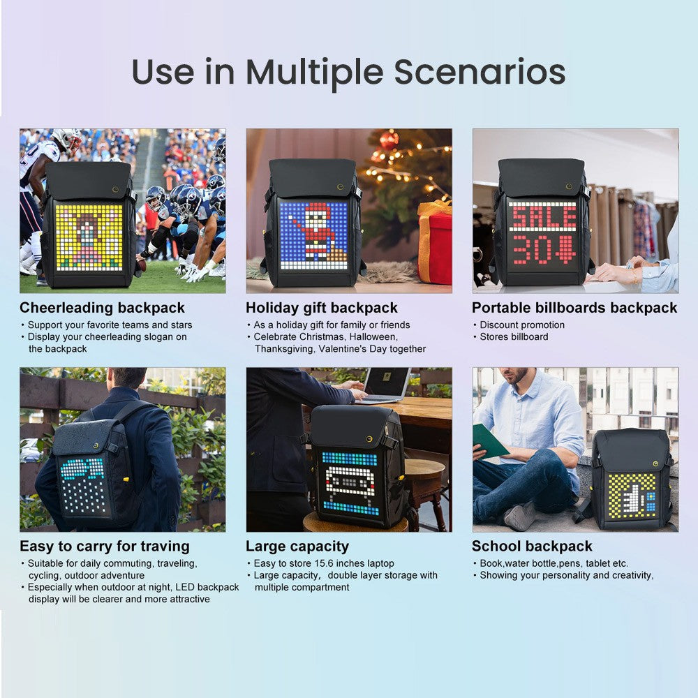 Pixoo Backpack-M Innovative Smart LED Backpack