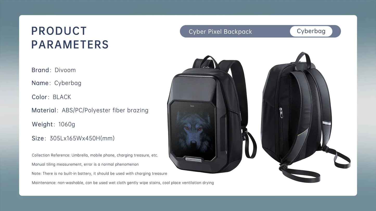 Divoom Cyberbag Pixel Art LED Backpack