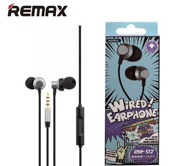 REMAX RM-512 3.5mm Wired Heavy Bass In-ear Headphones Built-In Mic