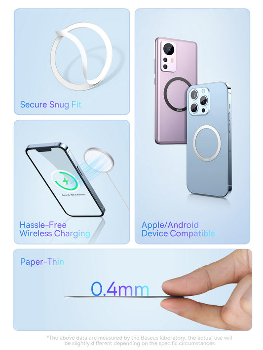 Magasfe Magnetic Metal Ring Ultra Thin Adhesive Phone Holder Plate 2Pcs/Pack