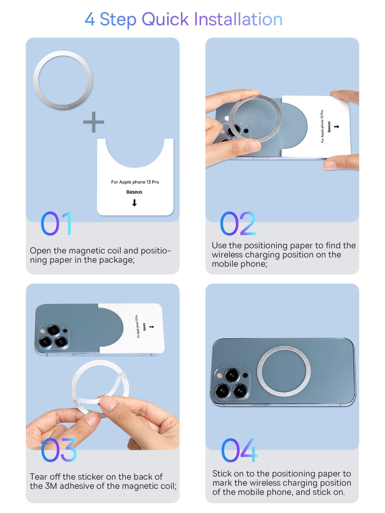 Magasfe Magnetic Metal Ring Ultra Thin Adhesive Phone Holder Plate 2Pcs/Pack