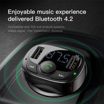 Load image into Gallery viewer, Baseus Car FM Transmitter Bluetooth MP3 Dual USB Charger SD Card Player Charger
