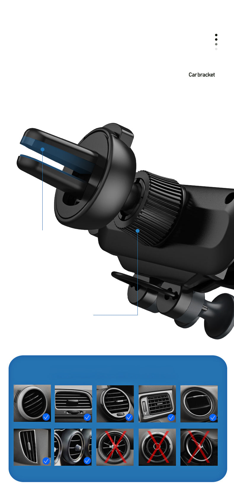 REMAX RM-C40 Air Outlet Car Mount Holder Gravity Invisible Bracket