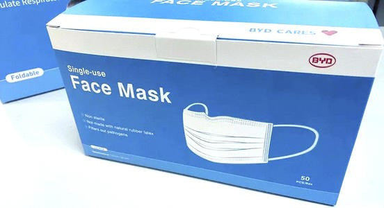 TGA Certificated BYD 3 Ply Single Use Disposable Face Mask - ARTG ID 332299