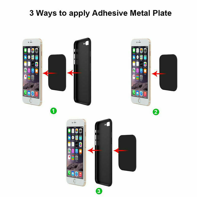 Magnetic Metal Plate Car Phone Holder Accessories Stand For Magnet 3M Sticker