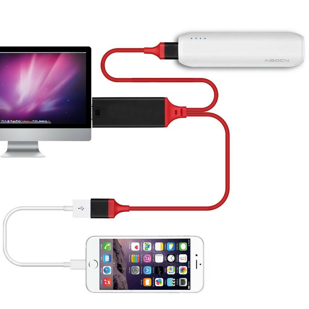 Apple Samsung 2 Meter Universal 3 in 1 Lighting/Type-C/Micro USB/ to HDMI Cable for iPhone Android Phones 1080P