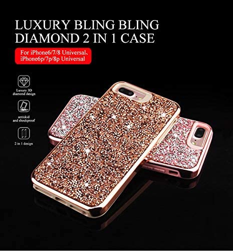 iPhone Dual Layer TPU PC Hybrid Rhinestones Glitter Bling Diamond Phone Case
