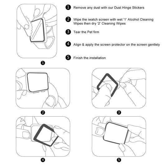 Apple Watch FULL COVERAGE CURVED Tempered Glass Screen Protector