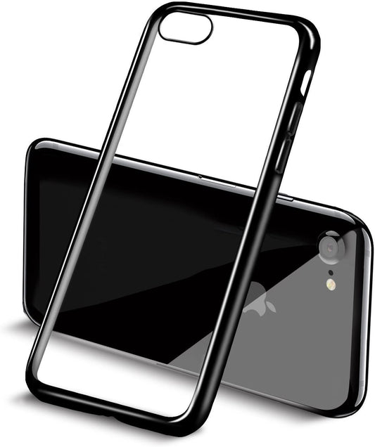 Pack of 2 - iPhone Ultra-Thin Soft TPU Gel Clear Bumper Back Case Side Colour