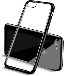 Pack of 2 - iPhone Ultra-Thin Soft TPU Gel Clear Bumper Back Case Side Colour