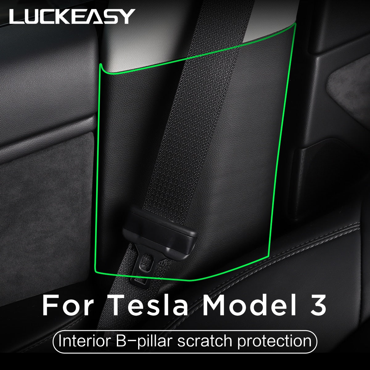 LUCKEASY For Tesla Model 3 Invisible Car Door Sill Anti Kick Pad Protection Side Edge Film Model3 2017-2022 Protector Stickers