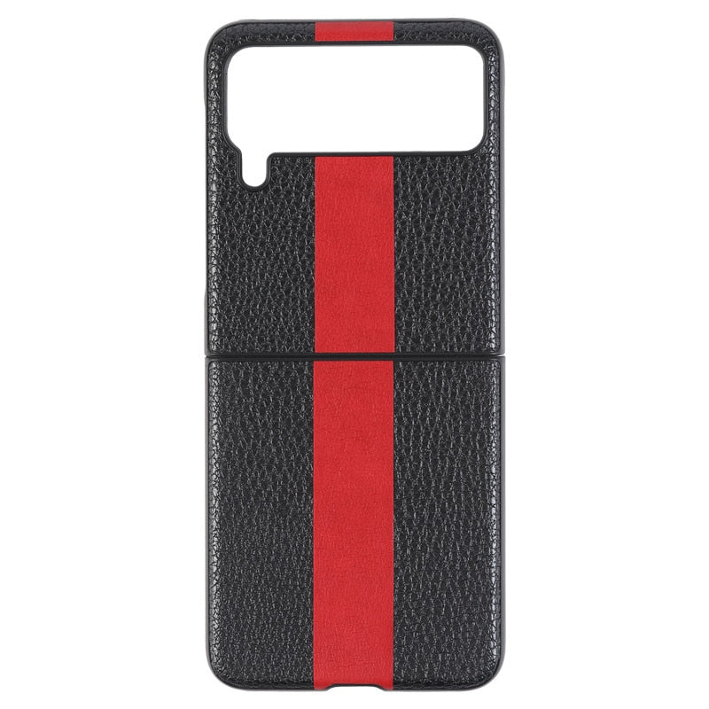 2022 Fashion Stripe Litchi Grain Cross Case for Samsung Galaxy Z Flip 4 3 Cover Anti-knock luxury leather Cases for Flip 3 Flip3