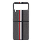 Load image into Gallery viewer, 2022 Fashion Stripe Litchi Grain Cross Case for Samsung Galaxy Z Flip 4 3 Cover Anti-knock luxury leather Cases for Flip 3 Flip3
