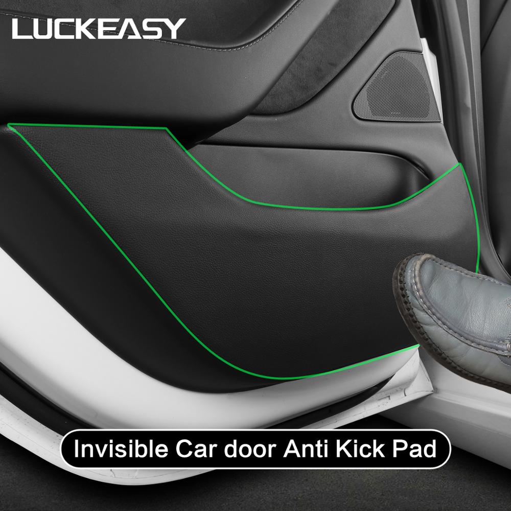 LUCKEASY For Tesla Model 3 Invisible Car Door Sill Anti Kick Pad Protection Side Edge Film Model3 2017-2022 Protector Stickers