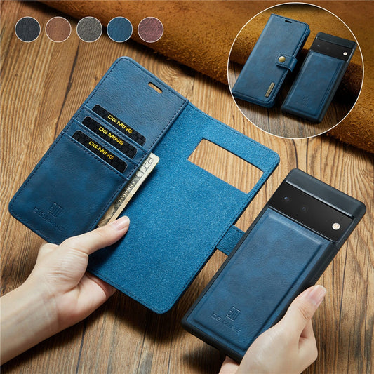 Pixel 6 Pro 2021 Leather Wallet Flip Case for Google Pixel 6 Pro Luxury Detachable Magnetic Card Cover Pixel 5A 6A 6 7 Pro Case