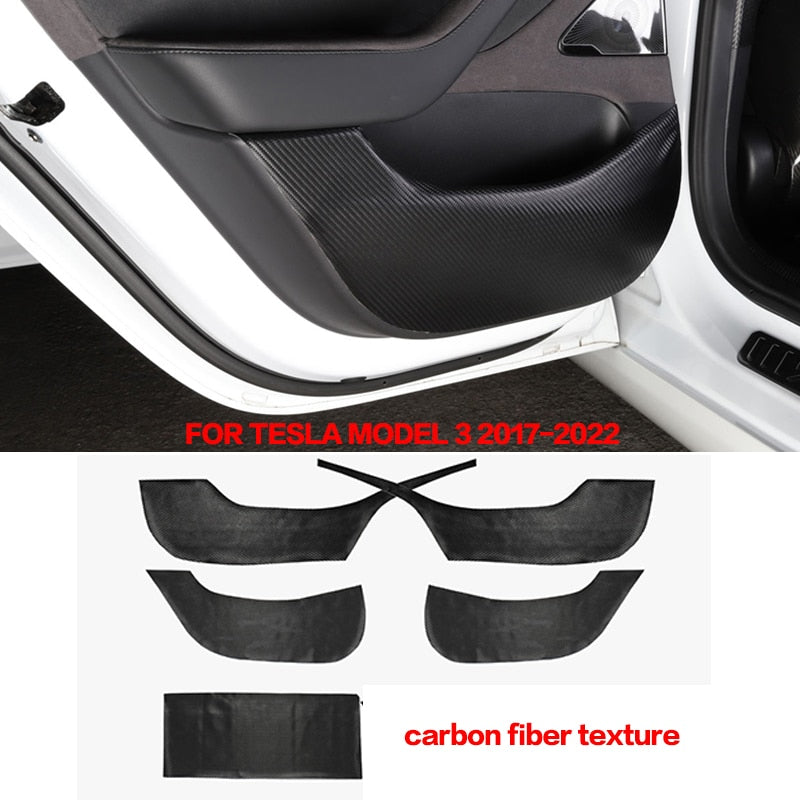 LUCKEASY For Tesla Model 3 Invisible Car Door Sill Anti Kick Pad Protection Side Edge Film Model3 2017-2022 Protector Stickers