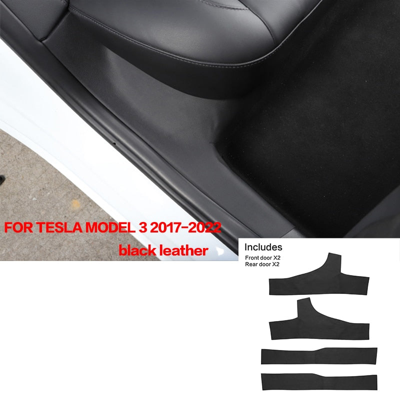 LUCKEASY For Tesla Model 3 Invisible Car Door Sill Anti Kick Pad Protection Side Edge Film Model3 2017-2022 Protector Stickers