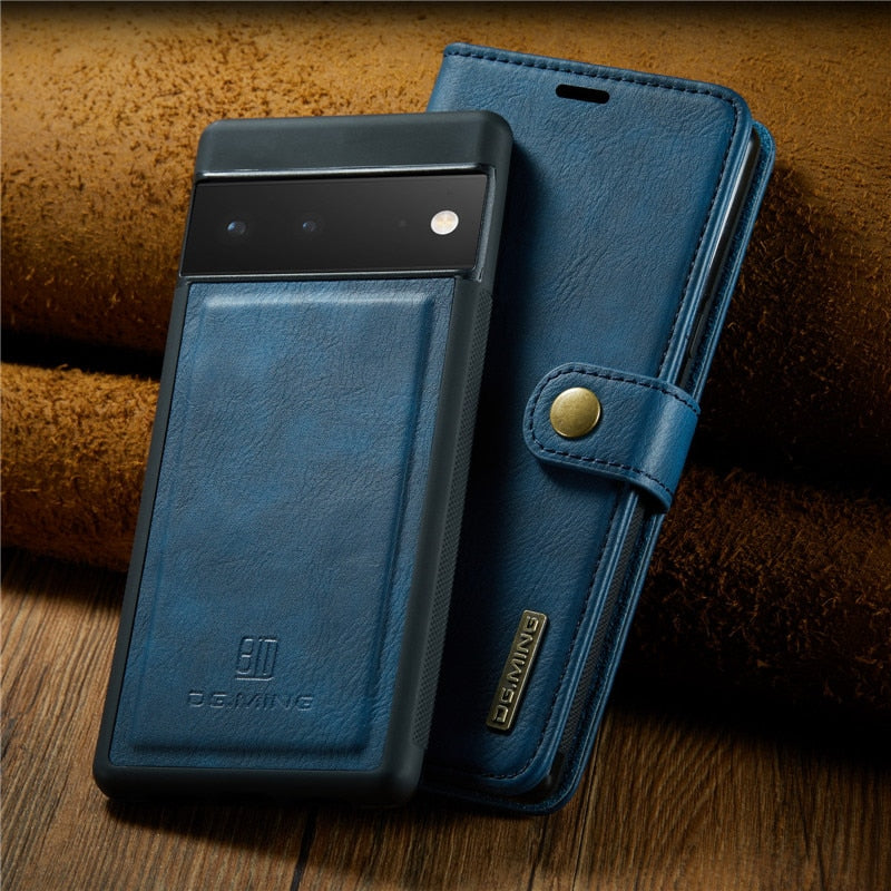 Pixel 6 Pro 2021 Leather Wallet Flip Case for Google Pixel 6 Pro Luxury Detachable Magnetic Card Cover Pixel 5A 6A 6 7 Pro Case