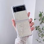 Load image into Gallery viewer, For Samsung Z Flip 3 Case Fantasy Sequin Transparent Folding Phone Case For Samsung Z Flip 4 Z Flip3 Shockproof Hard Back cover
