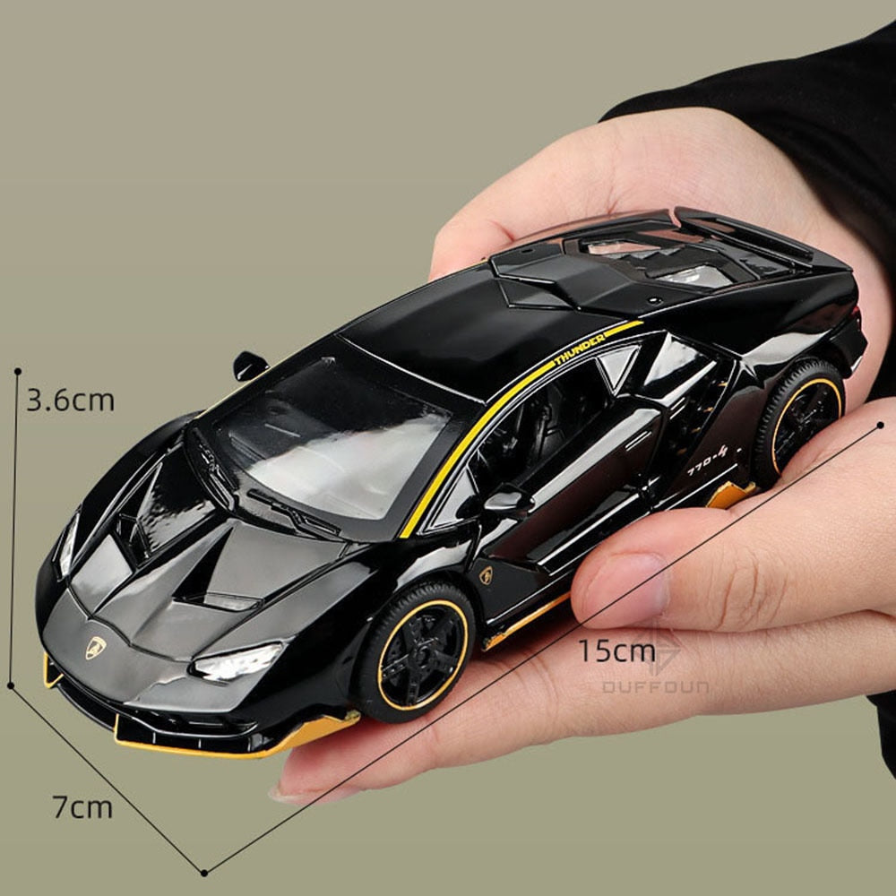 1/32 Scale LP770-4 Diecast Car Model Cars Zinc Alloy Diecast Car Model Autos Toys Gift for Boys Pull Back Light Music Car Kids