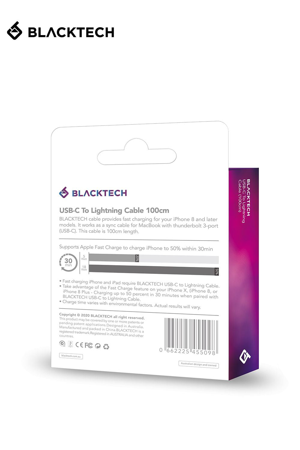 BLACKTECH USB-C To Lighting Type C PD Fast Charging Cable