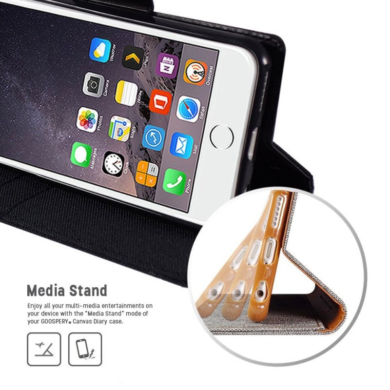 Samsung S6 Edge Mercury Goospery Canvas Diary Case