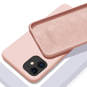 iPhone Case Luxury Original Liquid Silicone Soft Cover Shockproof Phone Case