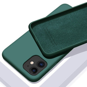iPhone Case Luxury Original Liquid Silicone Soft Cover Shockproof Phone Case
