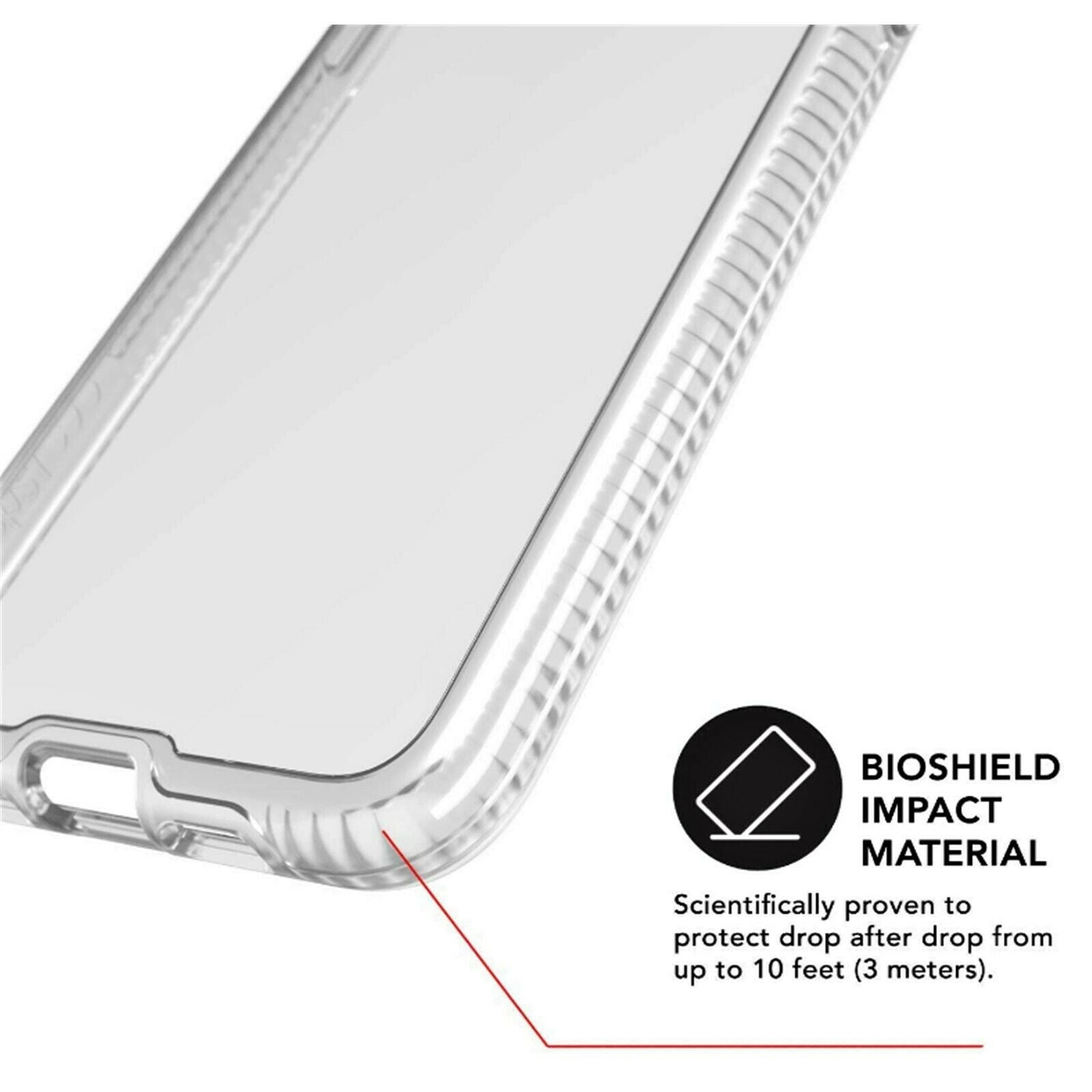 Tech21 Pure Clear Antimicrobial Shockproof Slim Protection Case