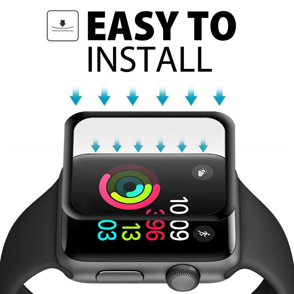 Apple Watch FULL COVERAGE CURVED Tempered Glass Screen Protector