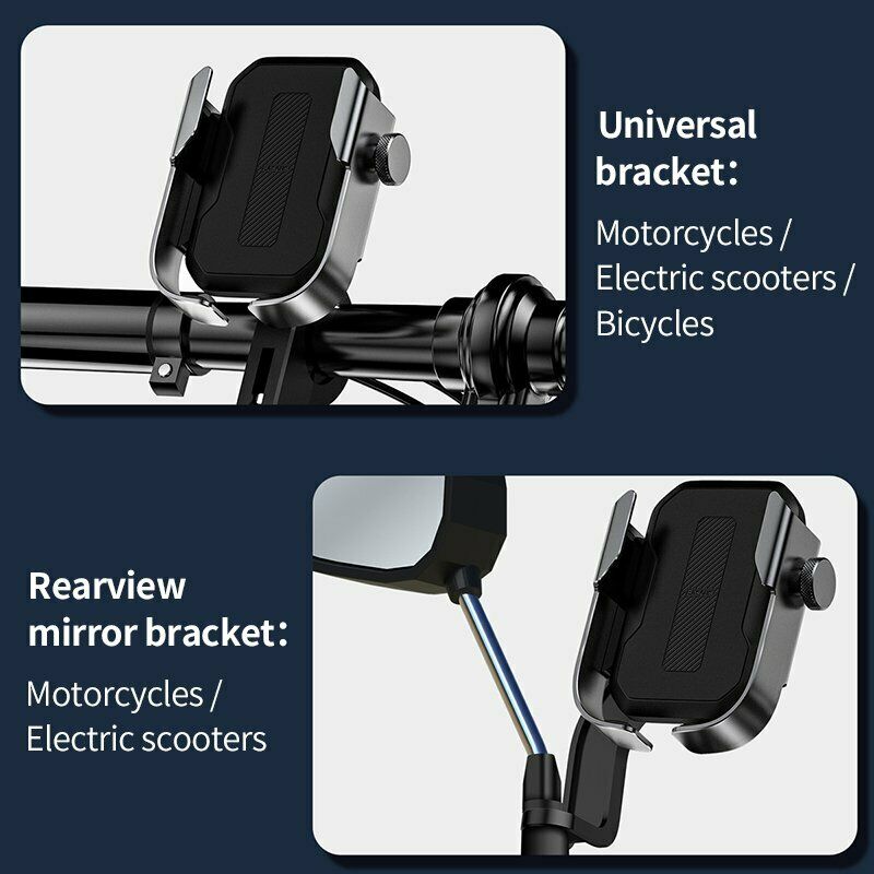 Baseus Motorcycle Bicycle Bike Phone Holder Handlebar Mount 360° Rotation iPhone Samsung Mobile Phone