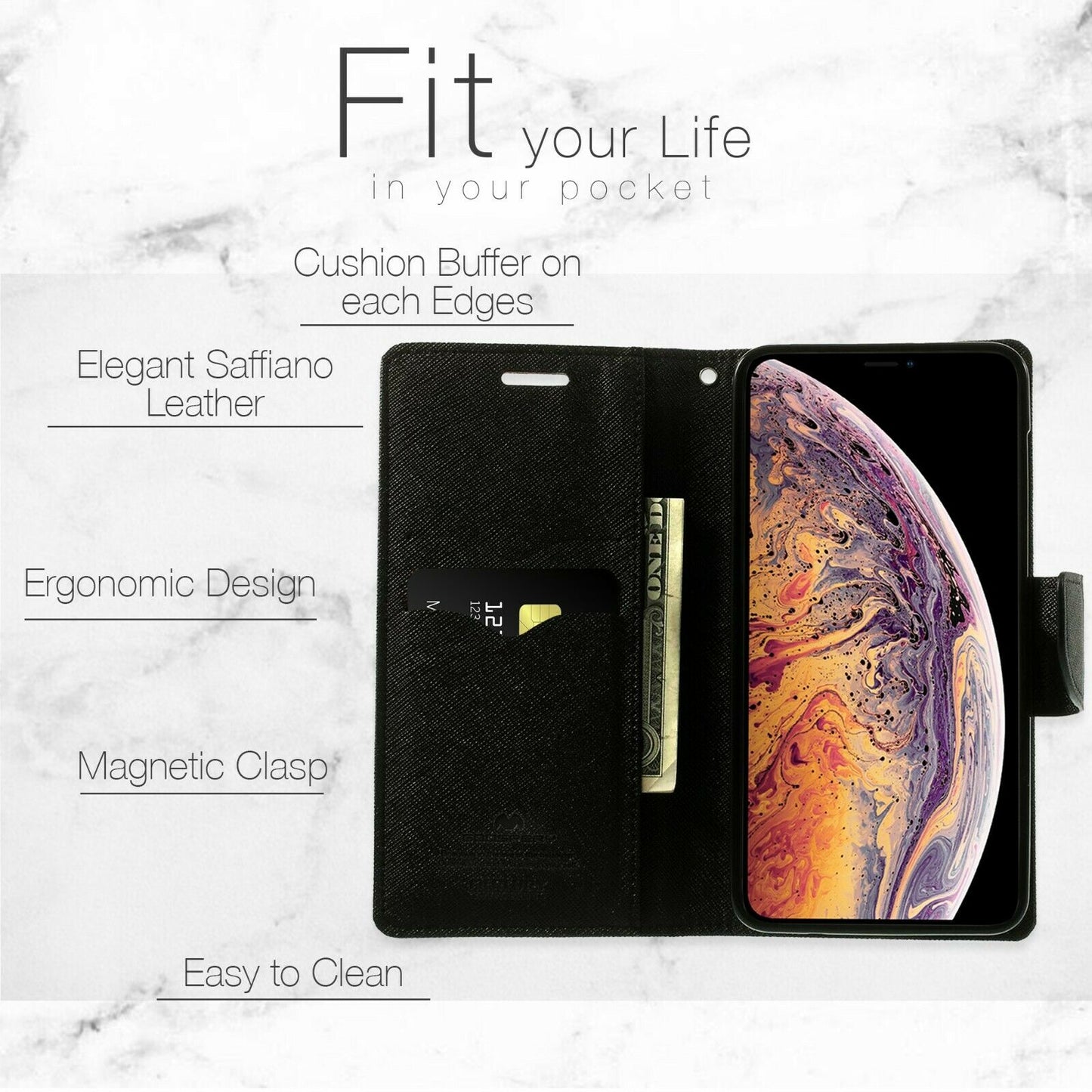 Samsung S3 Mercury Goospery Card Fancy Diary Wallet