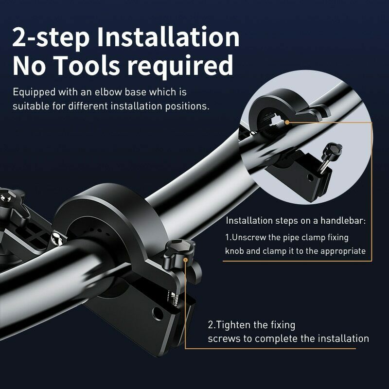 Baseus Motorcycle Bicycle Bike Phone Holder Handlebar Mount 360° Rotation iPhone Samsung Mobile Phone