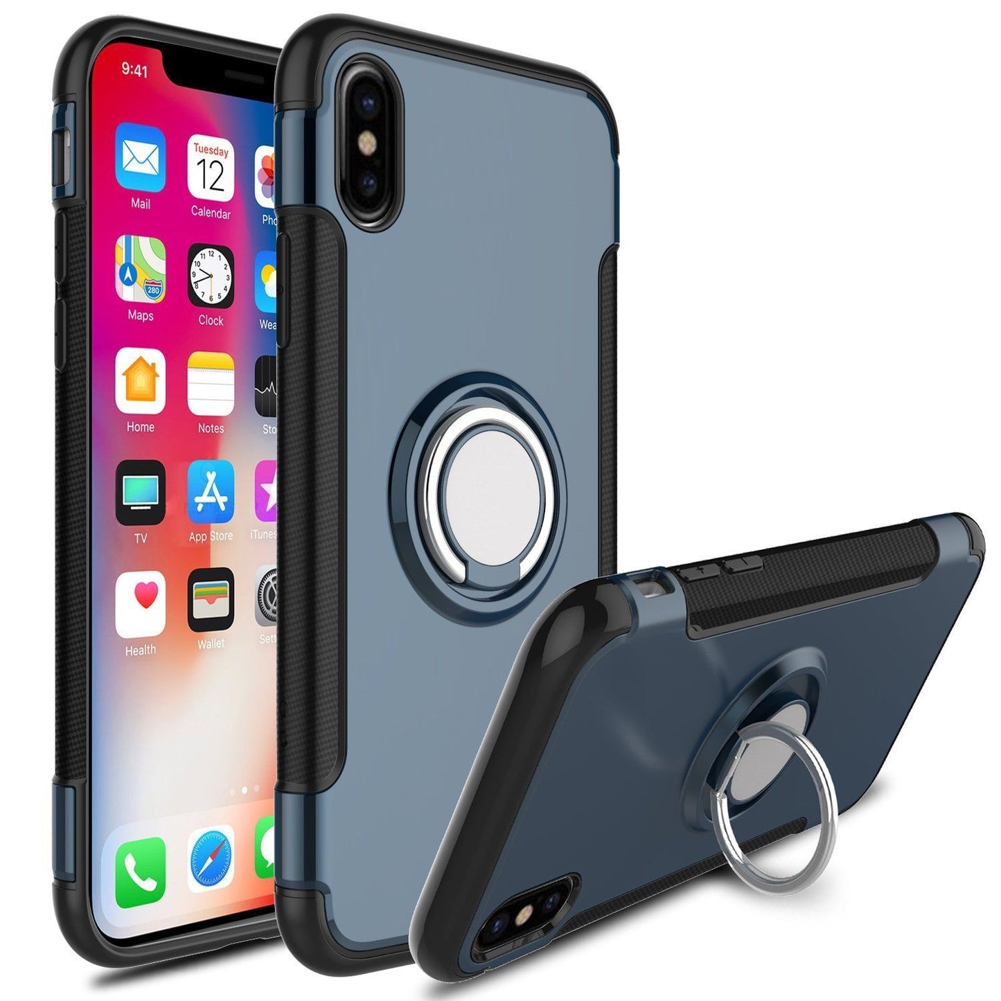 Samsung S10 E Dual Layer iRing Magnetic Circle Case Cover