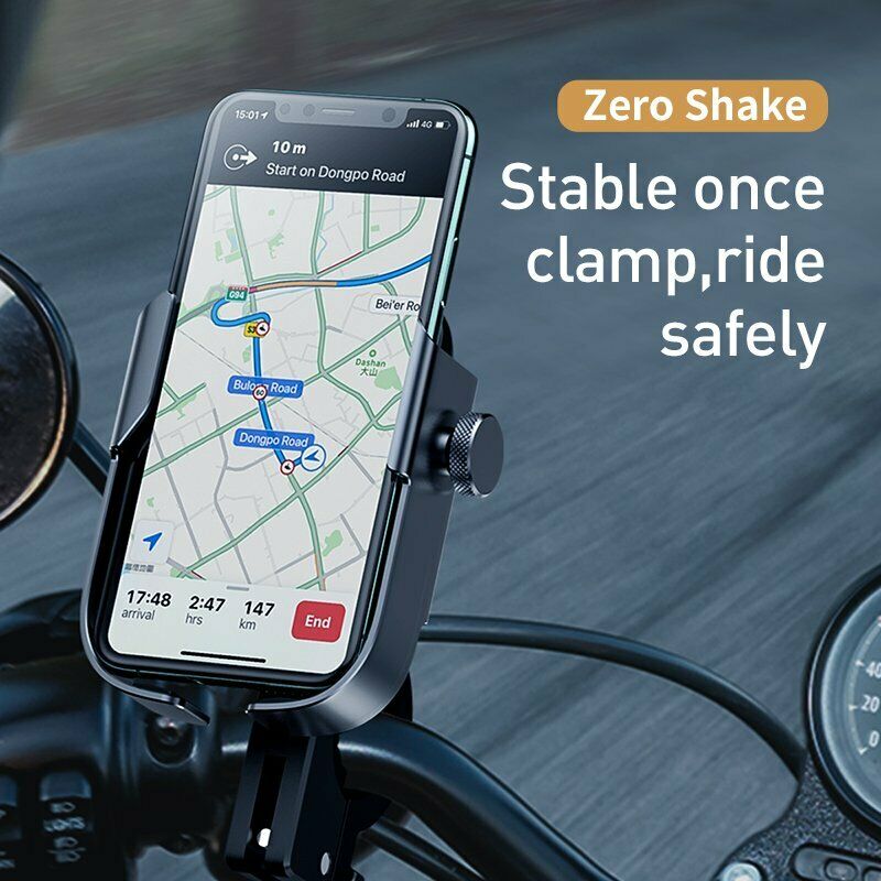 Baseus Motorcycle Bicycle Bike Phone Holder Handlebar Mount 360° Rotation iPhone Samsung Mobile Phone