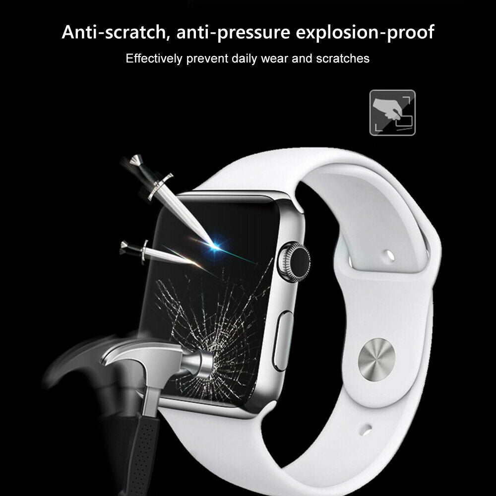 Apple Watch FULL COVERAGE CURVED Tempered Glass Screen Protector