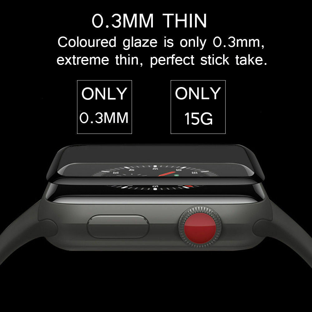 Apple Watch FULL COVERAGE CURVED Tempered Glass Screen Protector