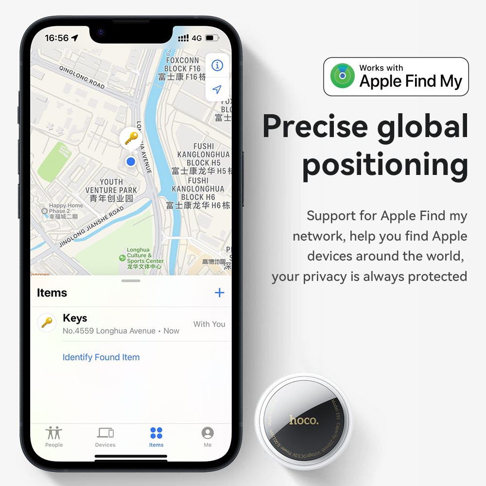 Hoco E91 Tiger Intelligent Positioning Anti-Lost Device Airtag Work with Find My iPhone