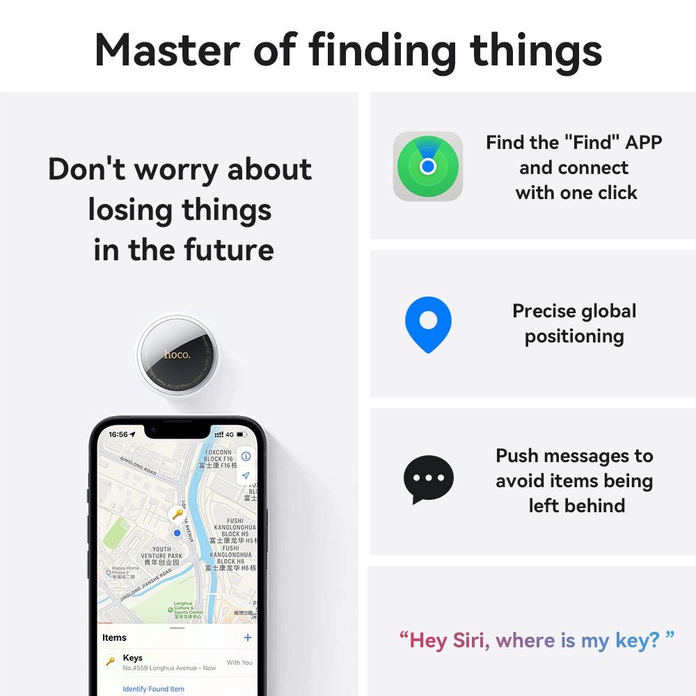Hoco E91 Tiger Intelligent Positioning Anti-Lost Device Airtag Work with Find My iPhone