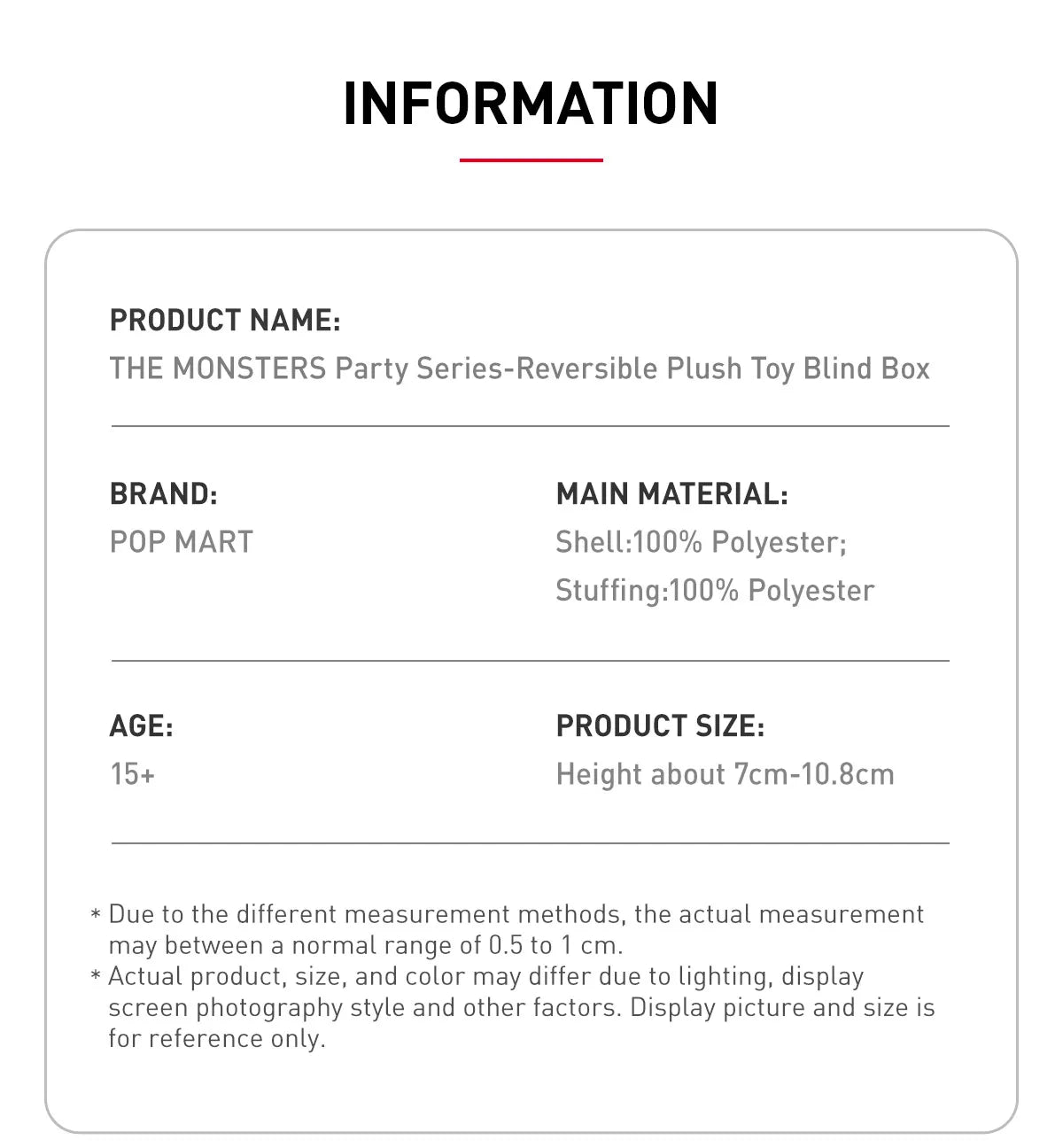 THE MONSTERS Party Series-Reversible Plush