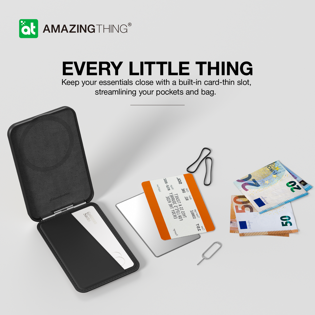 AMAZINGTHING GLAMOUR LINK TRAVEL MAG FOLD PRO MAGNETIC WALLET WITH CARD HOLDER