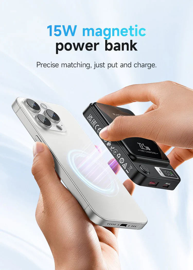 BLACKTECH BL-DB40 5000mAh 15W PD20W Magentic Digital Display Fast Wireless Charging Power Bank