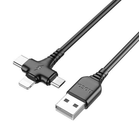 Hoco X77 3in1 USB-A to Lightning USB-C Micro-USB Charging Cable