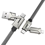 Load image into Gallery viewer, Hoco S22 Magic Cube 60W USB to Lightning / Type-C / Type-C to Type-C / Lightning Charging Data Cable 1.2m Zinc Alloy connectors and Woven Cloth Braid
