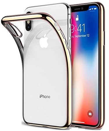 Pack of 2 - iPhone Ultra-Thin Soft TPU Gel Clear Bumper Back Case Side Colour