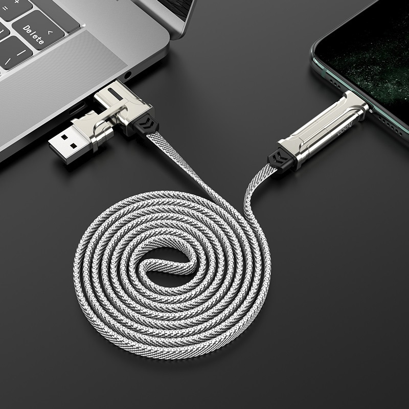 Hoco S22 Magic Cube 60W USB to Lightning / Type-C / Type-C to Type-C / Lightning Charging Data Cable 1.2m Zinc Alloy connectors and Woven Cloth Braid
