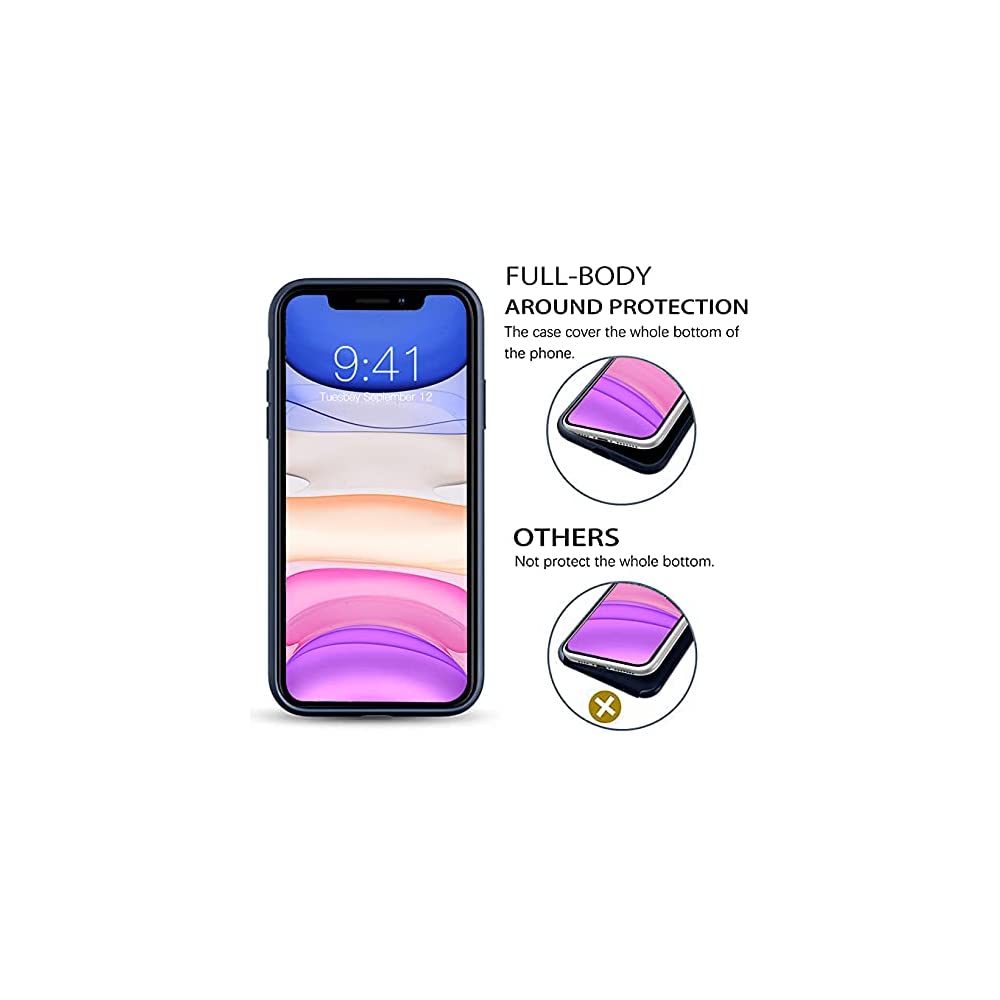 Defender Liquid Silicone & Hard Case Protection Drop Proof Tough Case with Card Holder for iPhone