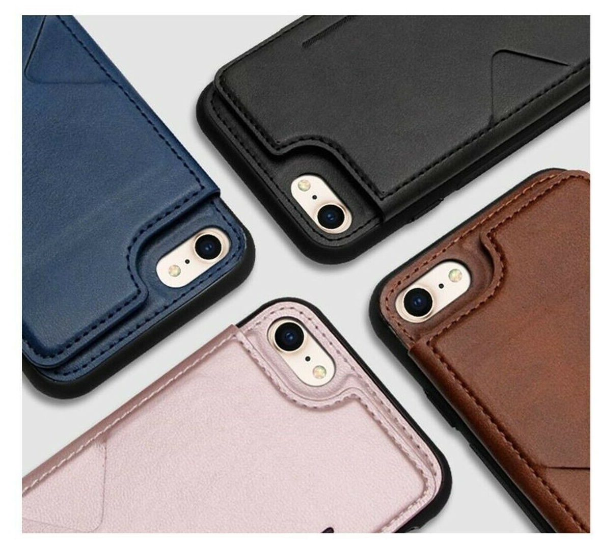 iPhone Shockproof Luxury Leather Multi Card Slot Holder Hanman Back Case