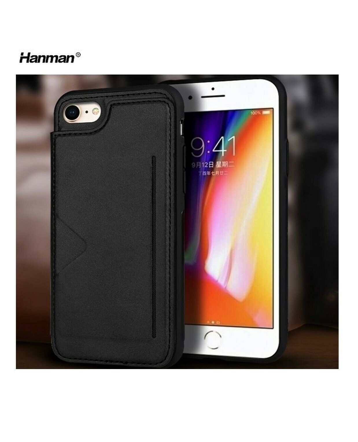 iPhone Shockproof Luxury Leather Multi Card Slot Holder Hanman Back Case